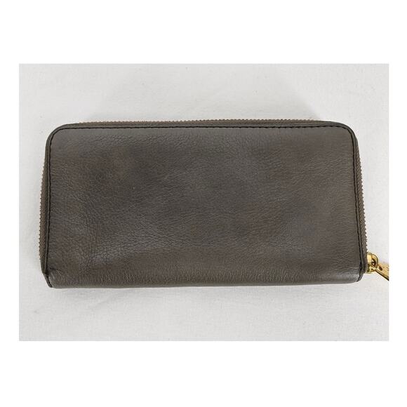 MARC BY MARC JACOBS ZIPPER BI-FOLD DARK BROWN 4" x 8" WALLET – 100% COW LEATHER - Picture 2 of 16